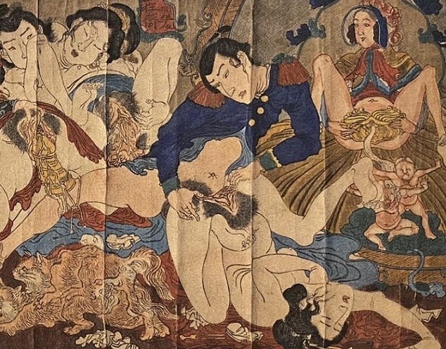 orgy scene by Kawanabe Kyosai