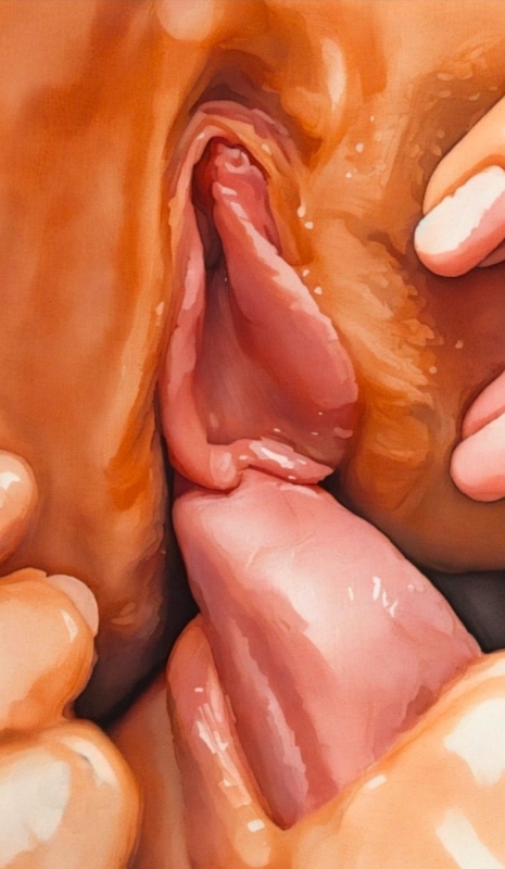 painting depicting an extreme close-up of oral sex painting depicting an extreme close-up of oral sex