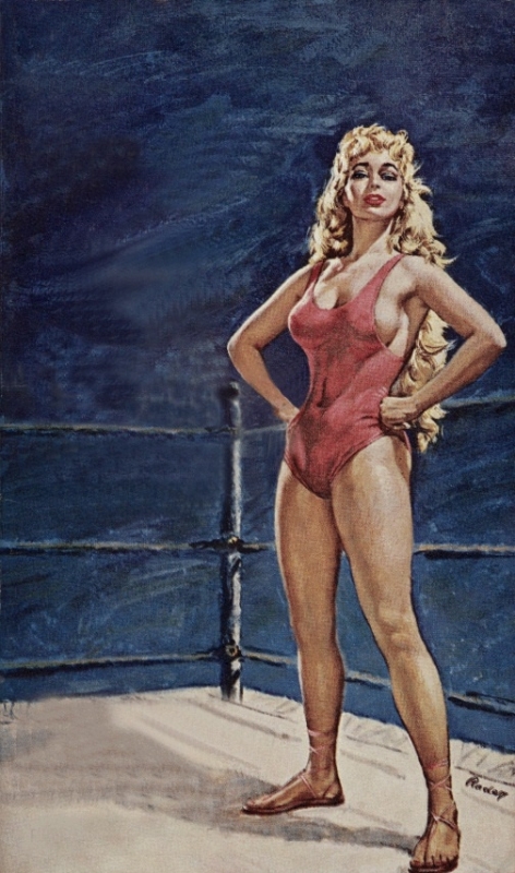 Painting for Lady Wrestler by Paul Rader