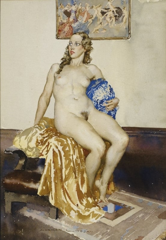 painting of a nude by Norman Lindsay