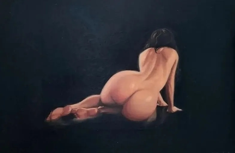 Painting of a nude female seen from the back by Gabriele Di Caro Painting of a nude female seen from the back by Gabriele Di Caro