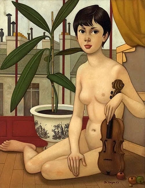 Philippe Henri Noyer The girl with a violin