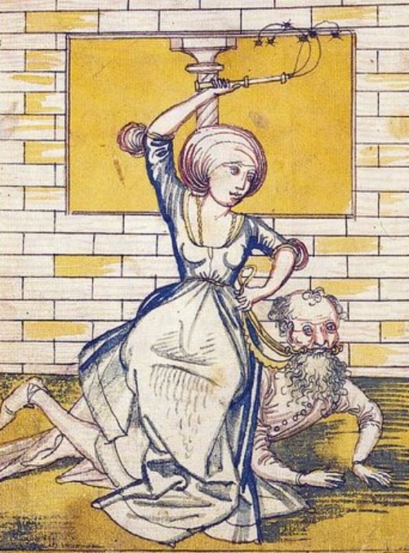Phyllis and Aristotle, Augsburg, 15th century