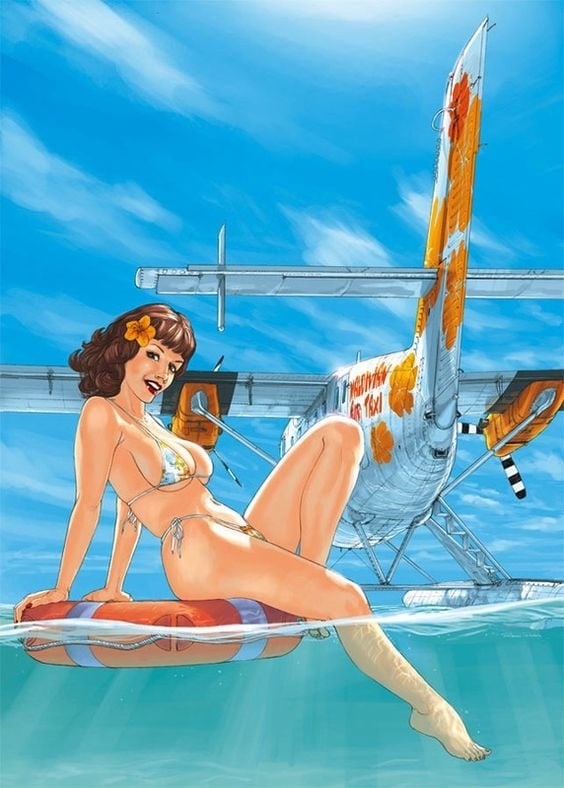 pin up art Romain Hugault