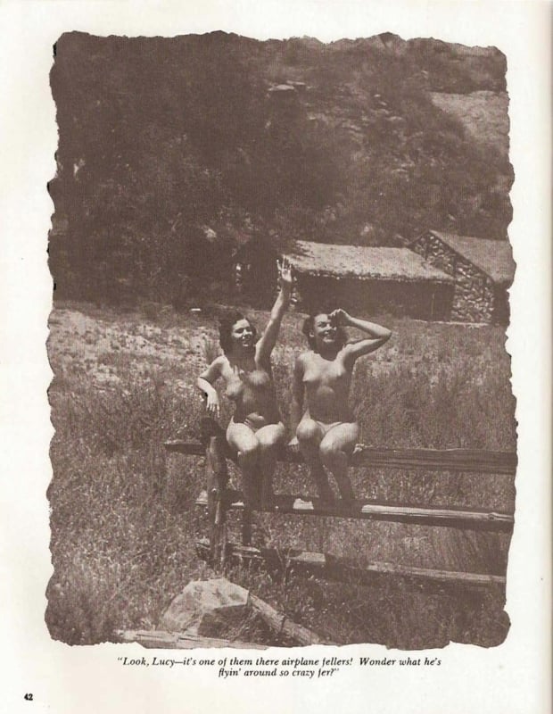 Playboy, December 1953 nude girls on a fence