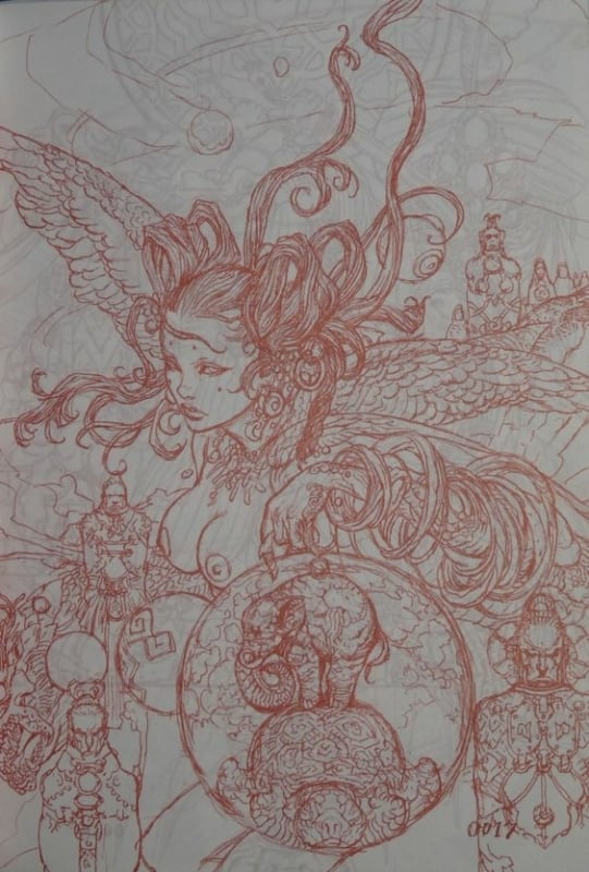 preliminary drawing by Katsuya Terada