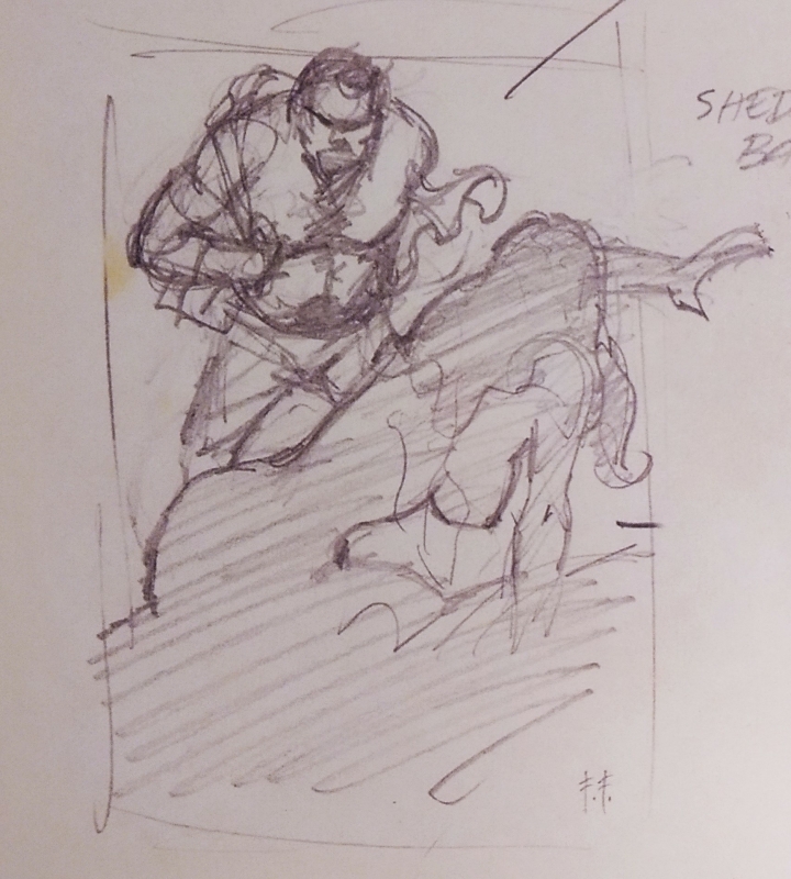 preliminary sketch by Frank Frazetta