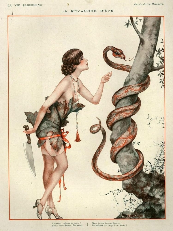 Print 1920s France La Vie Parisienne Magazine Plate - La Revanche D'Eve Print 1920s France La Vie Parisienne Magazine Plate - La Revanche D'Eve