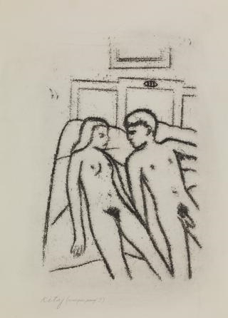 R. B. Kitaj Nude couple in bed