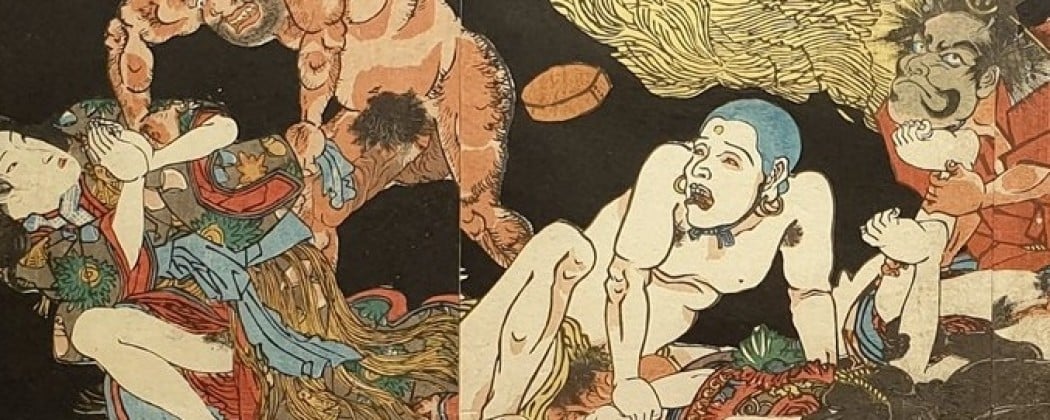 Spectacular Rape Design by the Specialist Utagawa Kunisada