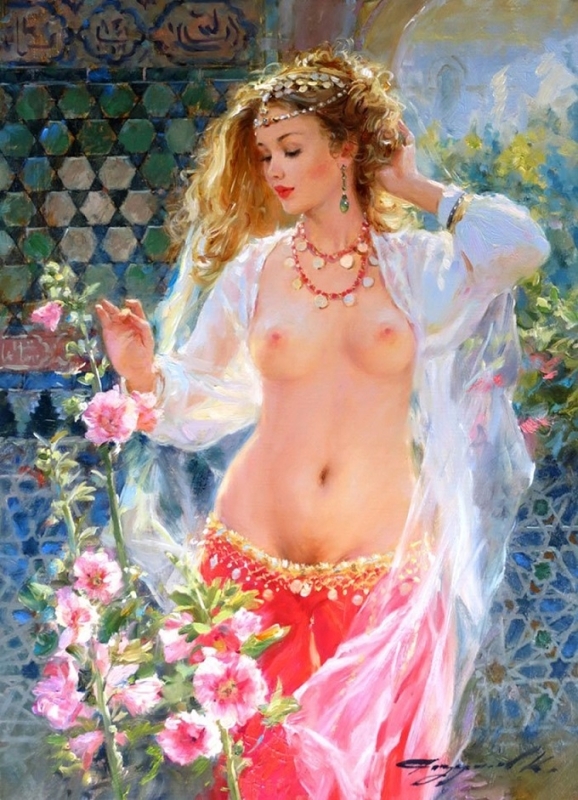 razumov Odalisque with flowers