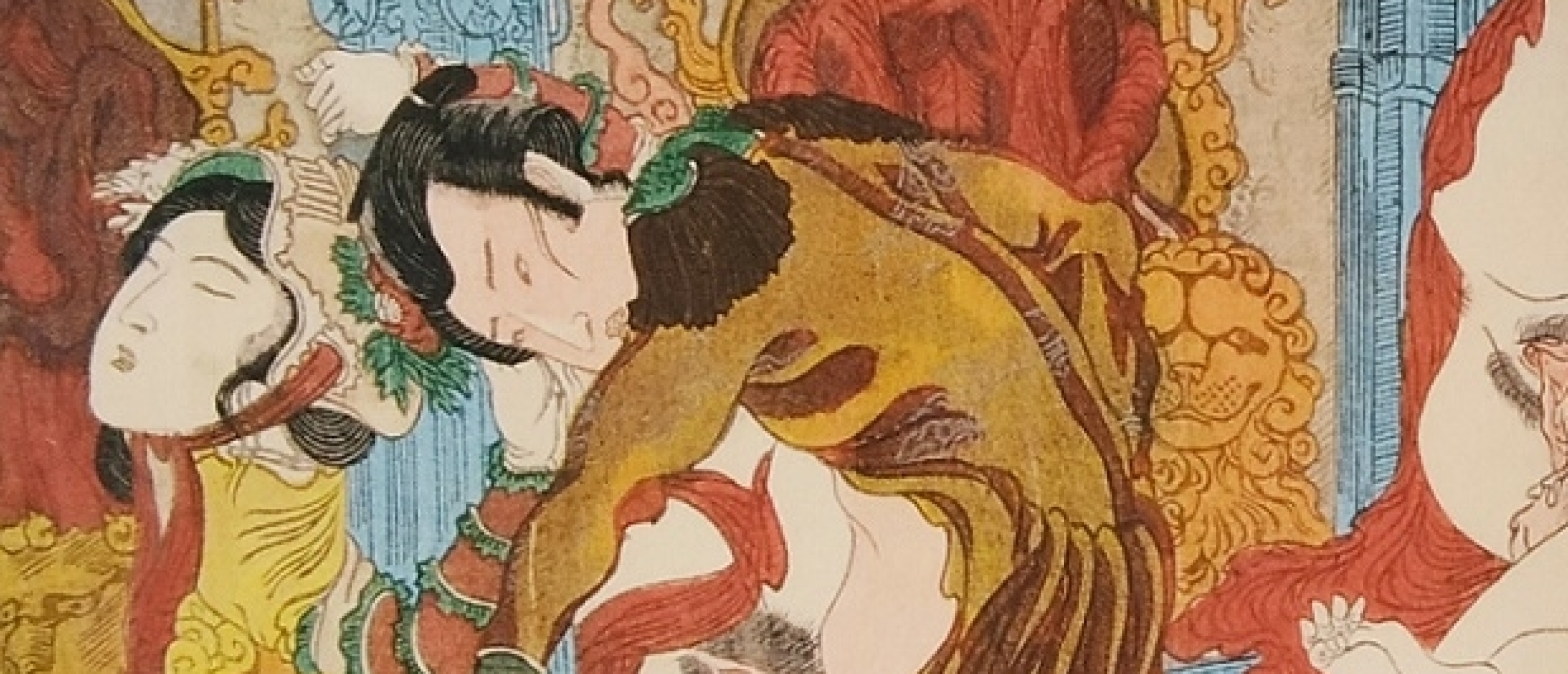 'Renri no eda hiyoku no maki (Scrolls of Inseparable Lovers)' issued c. October 1867 by Kawanabe Kyosai (another impression)