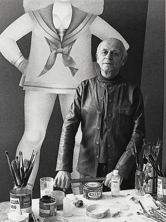 Richard Lindner posing in his studio