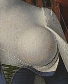 Right panel of the Melun Diptych, detail Breast