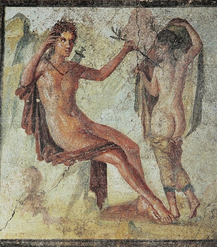 Roman, Apollo and Daphne, c. 62–79 A.D., fresco from South wall of Casa dell’Efebo