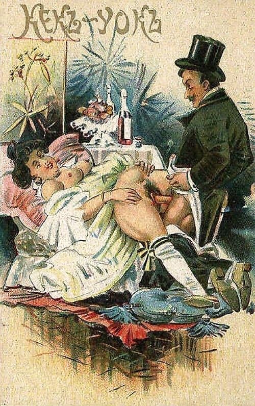 Russian erotic postcard wedding