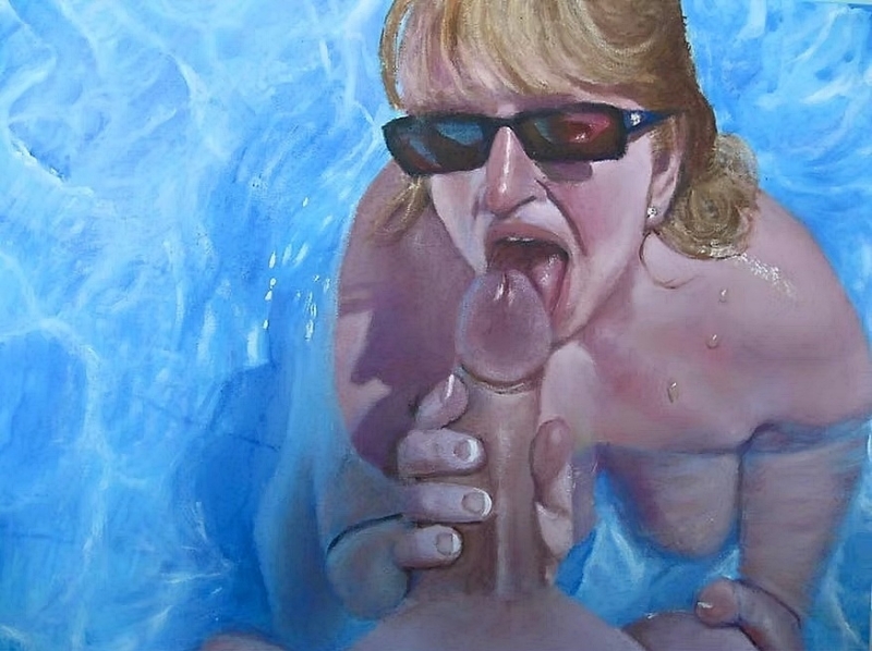 Ruth Bircham fellatio in swimming pool