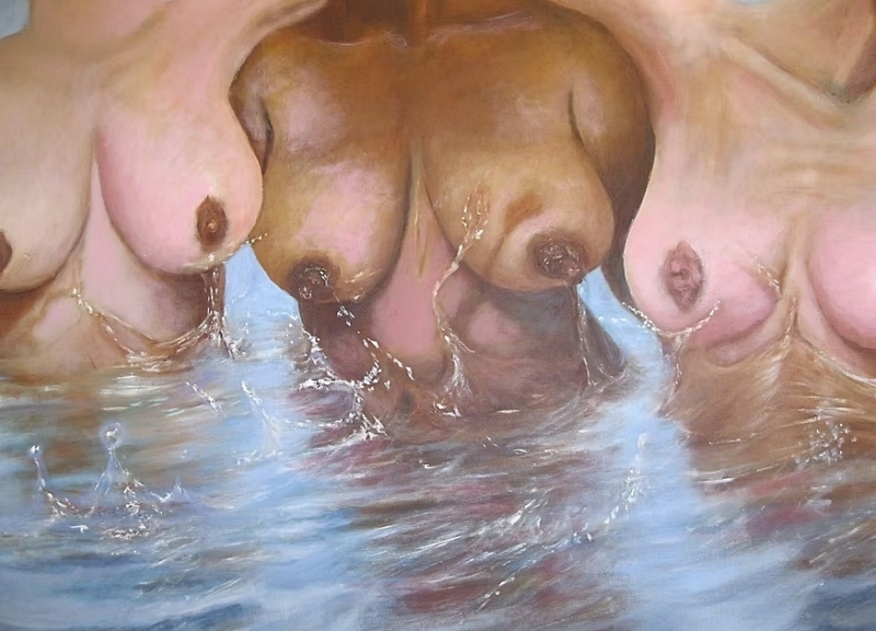 Ruth Bircham painting depicting breasts