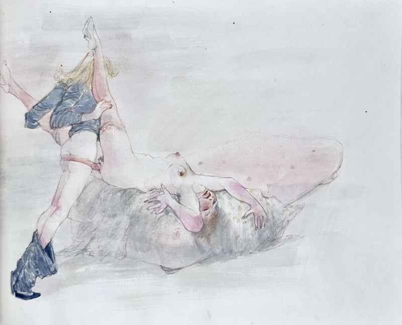 sapphic sex with strap-on dildo by Otto Rudolph Schatz