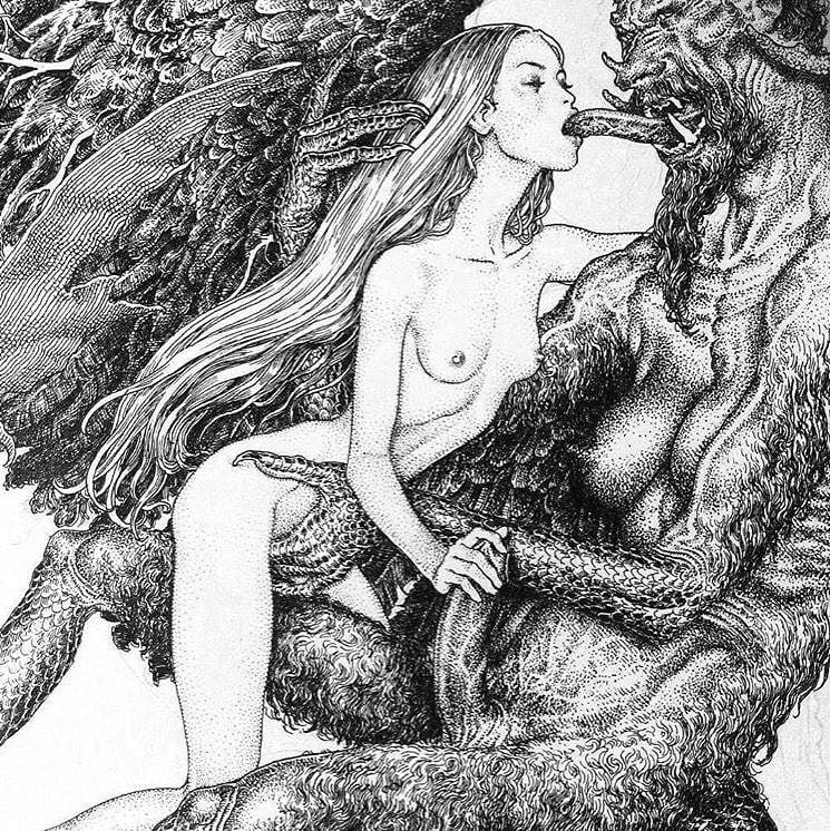 satan with nude dark art