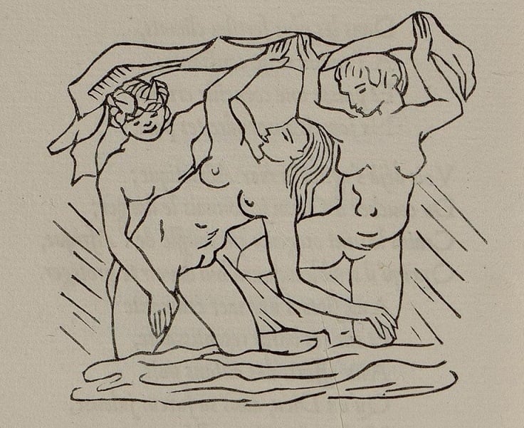 Satyr and two bathing nymphs Maillol