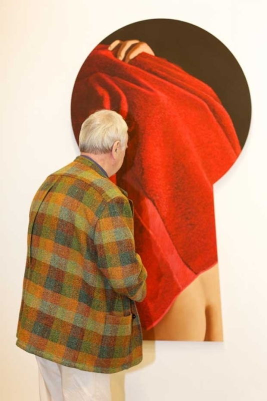 Schlosser with his painting in 2013