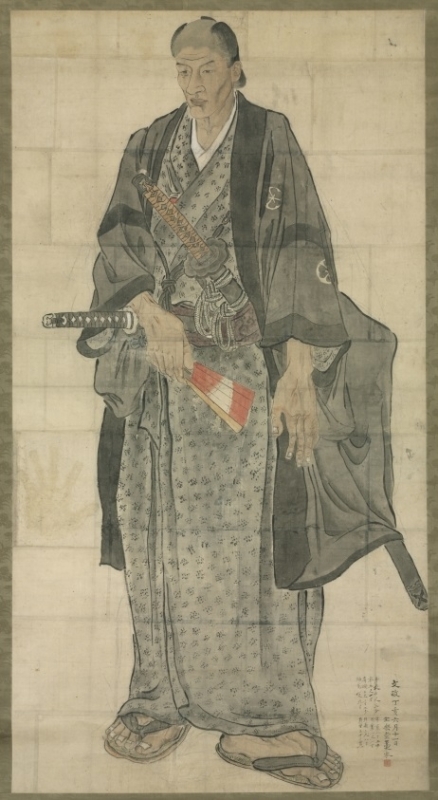 Scroll painting Portrait of Ozora Buzaemon (1827) by Watanabe Kazan.