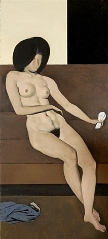 seated nude by Yiannis Moralis