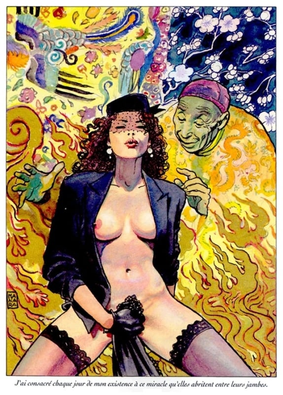 seductive red-haired beauty by Milo Manara