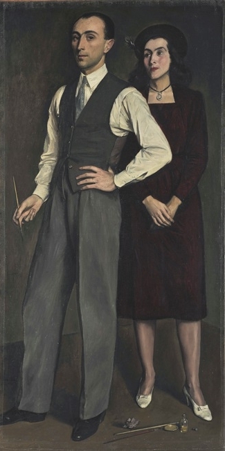 Self-portrait Yiannis Moralis with the first wife