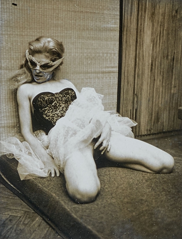 semi nude wearing glasses playing with herself by Carlo Mollino