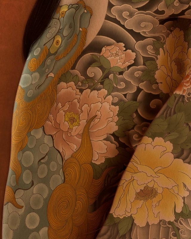 senju shunga chiyo close-up tattoo