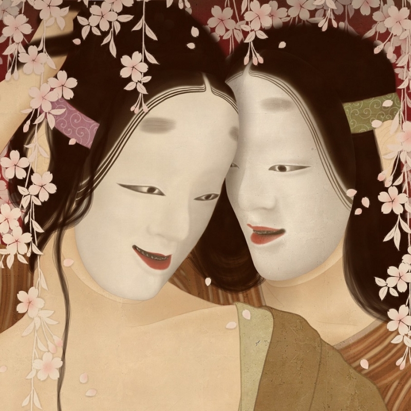 senju shunga Hanami gay art detail