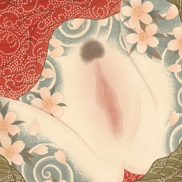 senju shunga Haru springtime detail