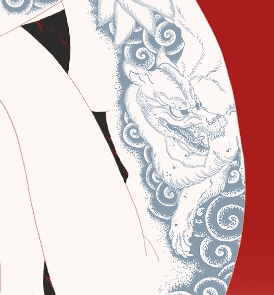 senju shunga kitsune detail back tattoo