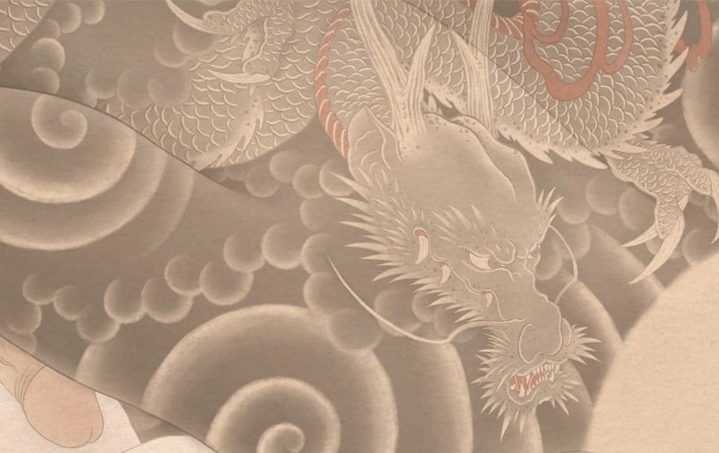 senju shunga Tatsudoshi (year of the dragon) detail dragon tattoo