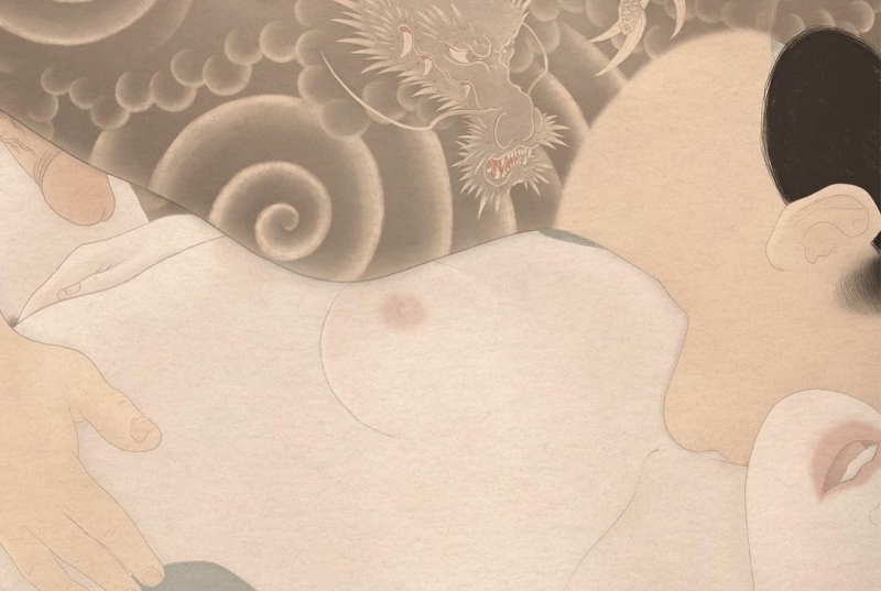 senju shunga Tatsudoshi (year of the dragon) detail lovers