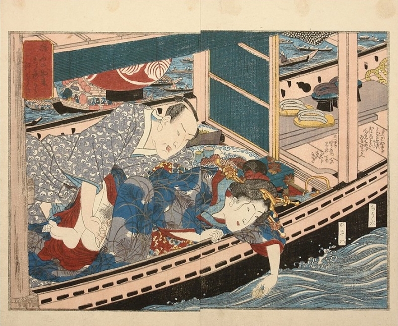 shunga boat scene Kunimori