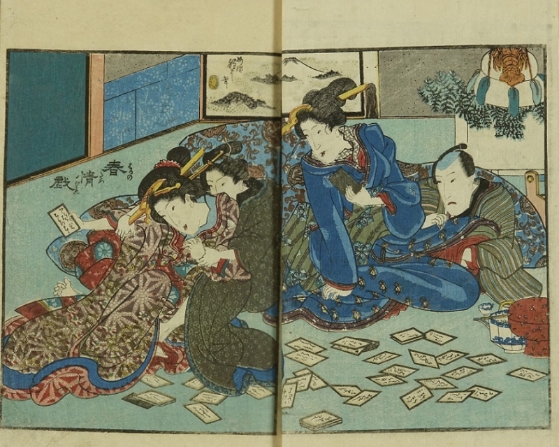 shunga book Hana-goyomi by Kuniyoshi
