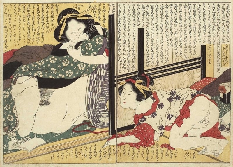 Shunga by Katsushika Hokusai, 1821