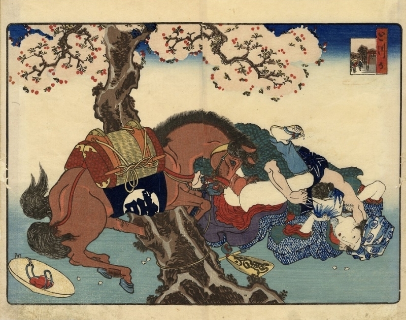 shunga horse Kunisada