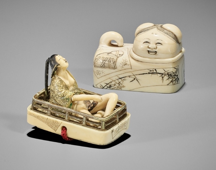 shunga netsuke box open