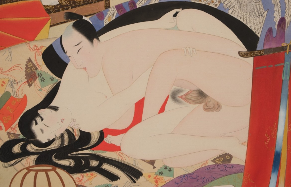 shunga screen copulating couple