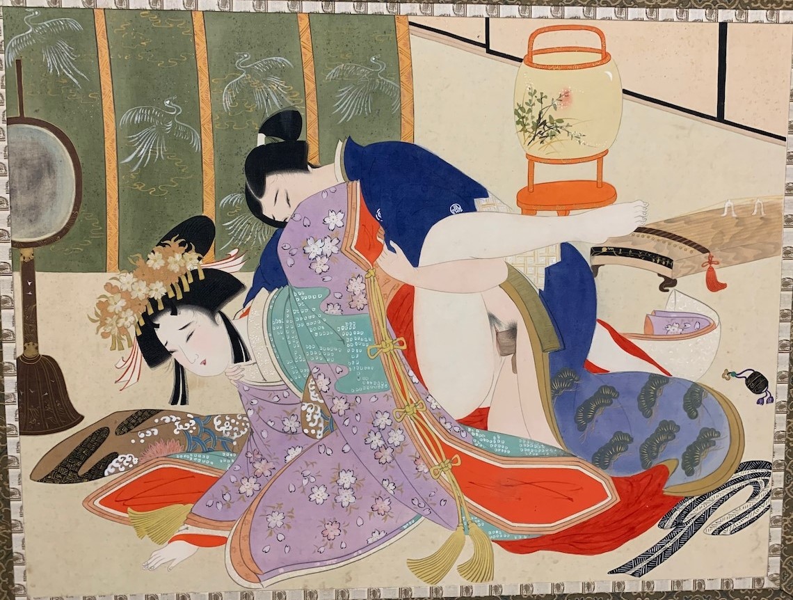 shunga folding screen painting