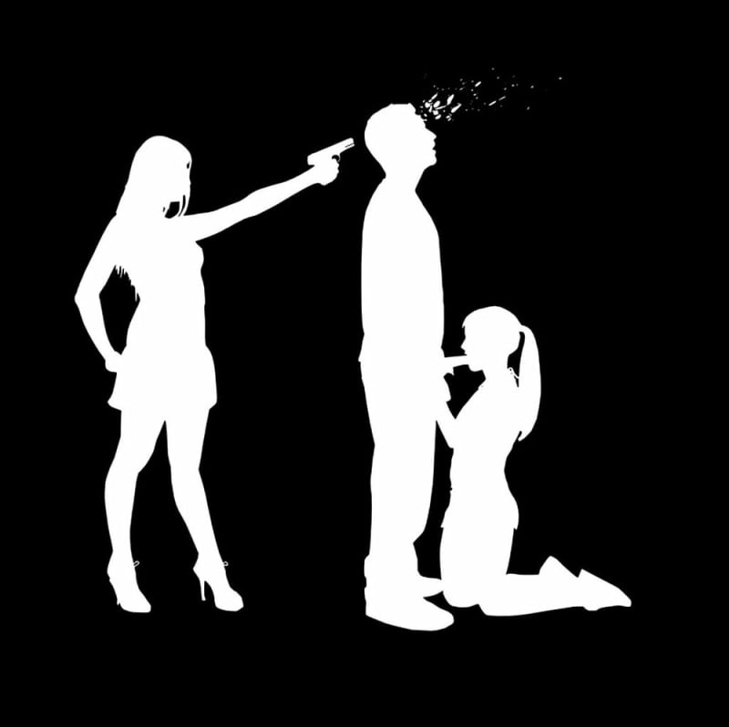 silhouette art violence and sex