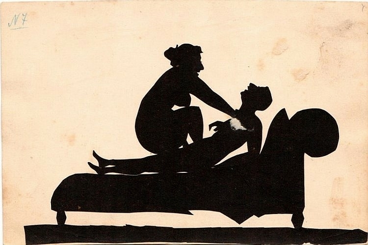 silhouette Dmitry Losifovich Kiplic sex on the bed