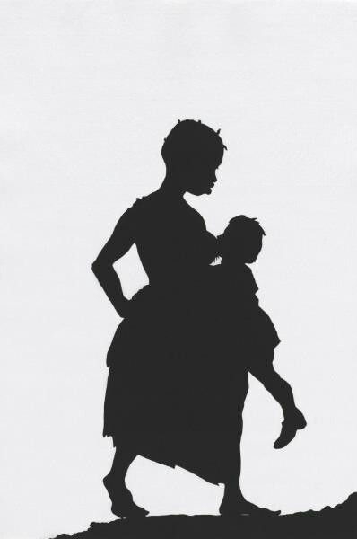 silhouette Kara Walker breastfeeding