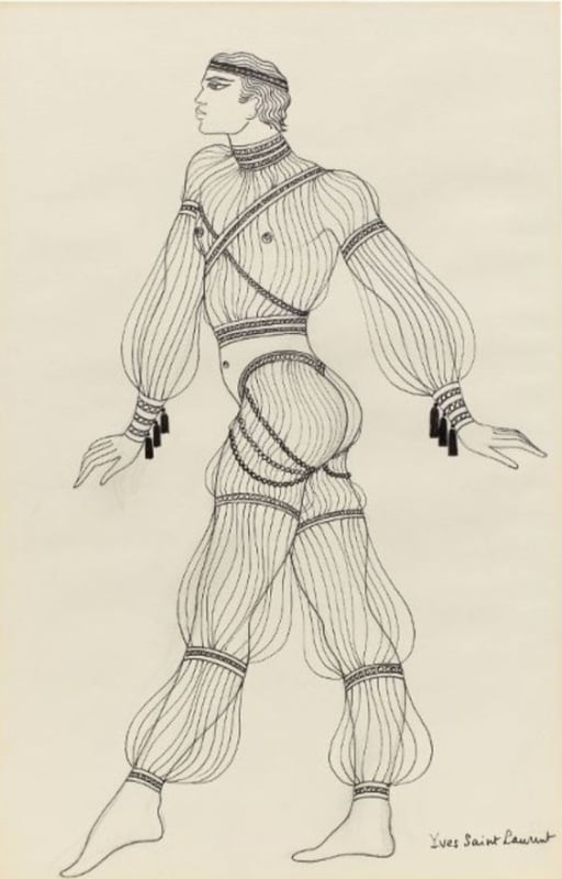 sketch for La Revue by Yves Saint Laurent