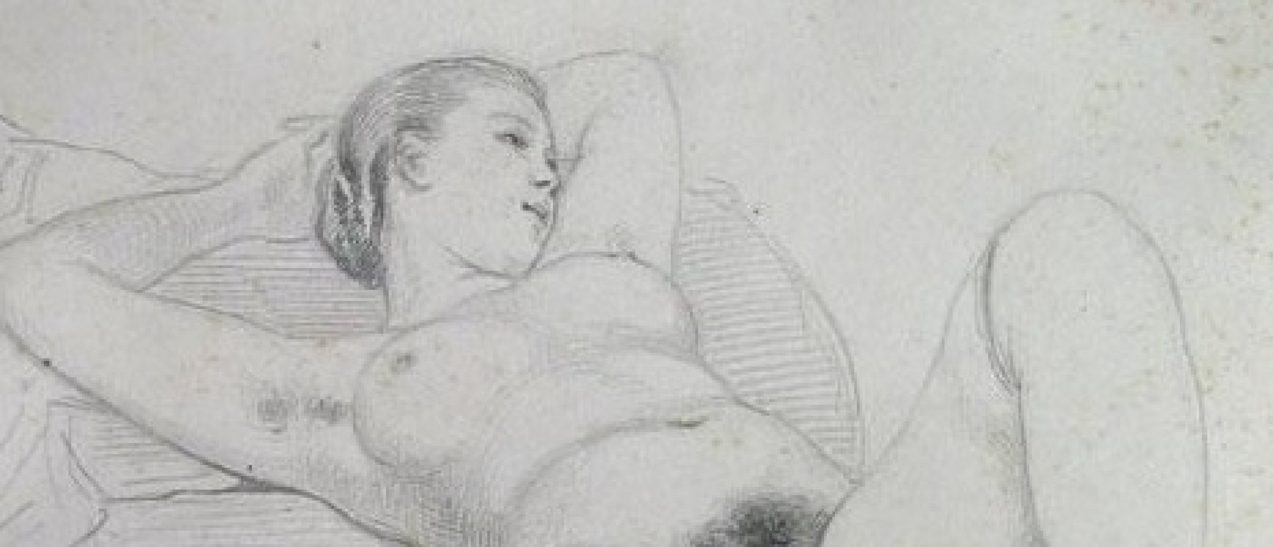Sketch of a lying nude by Eusebio Planas