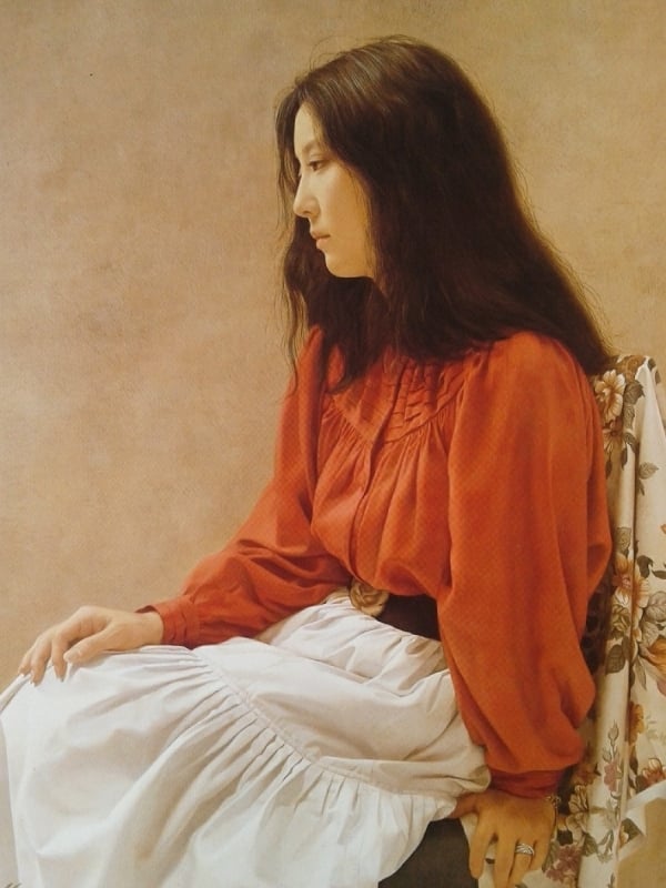 sosuke morimoto Seated girl in a red blouse